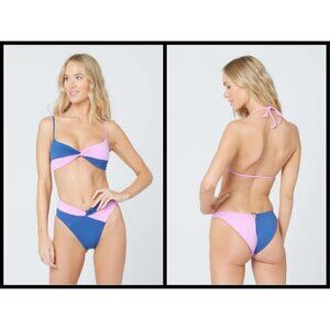💕L*SPACE💕 Color Block Bikini Set: Ringo Top + Mercury Classic Bottom Small NWT